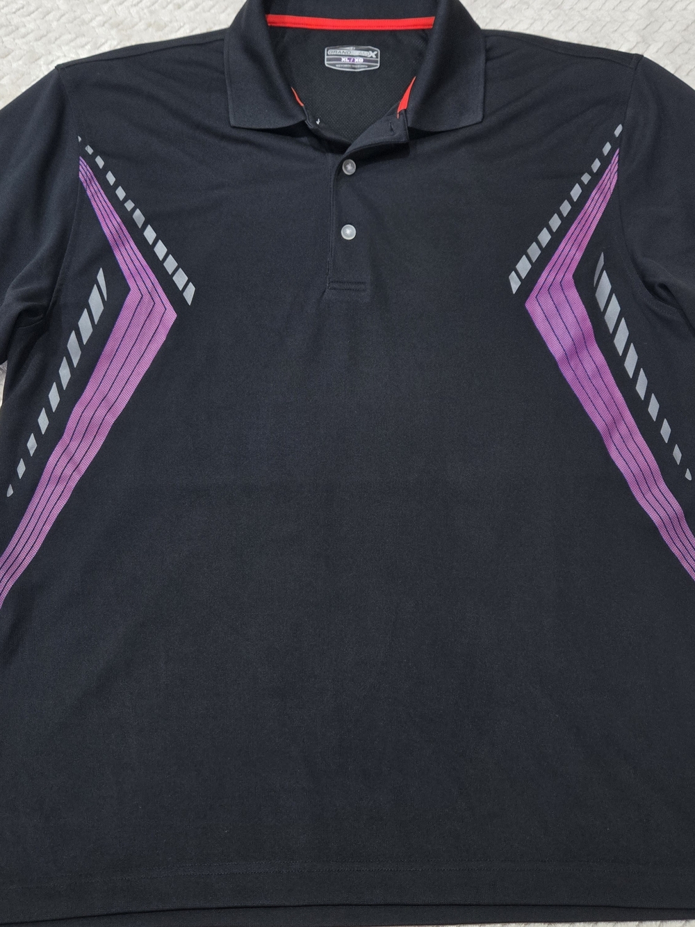 Grand Slam X Golf Shirt Mens XL Black Short Sleeve Polo Lightweight